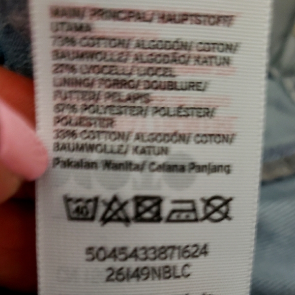 Moto Capri Pants Light Denim Drawstring Elastic Waistband Size 25 - Picture 9 of 9